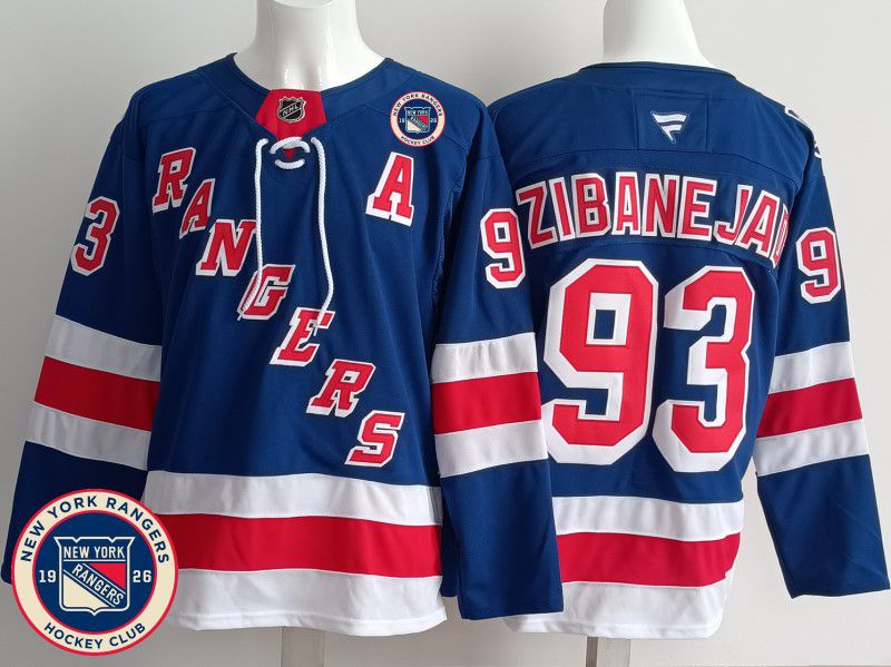 Men New York Rangers #93 Zibanejad Blue 2025 Fanatics Home Premium NHL Jersey style 3->new york rangers->NHL Jersey